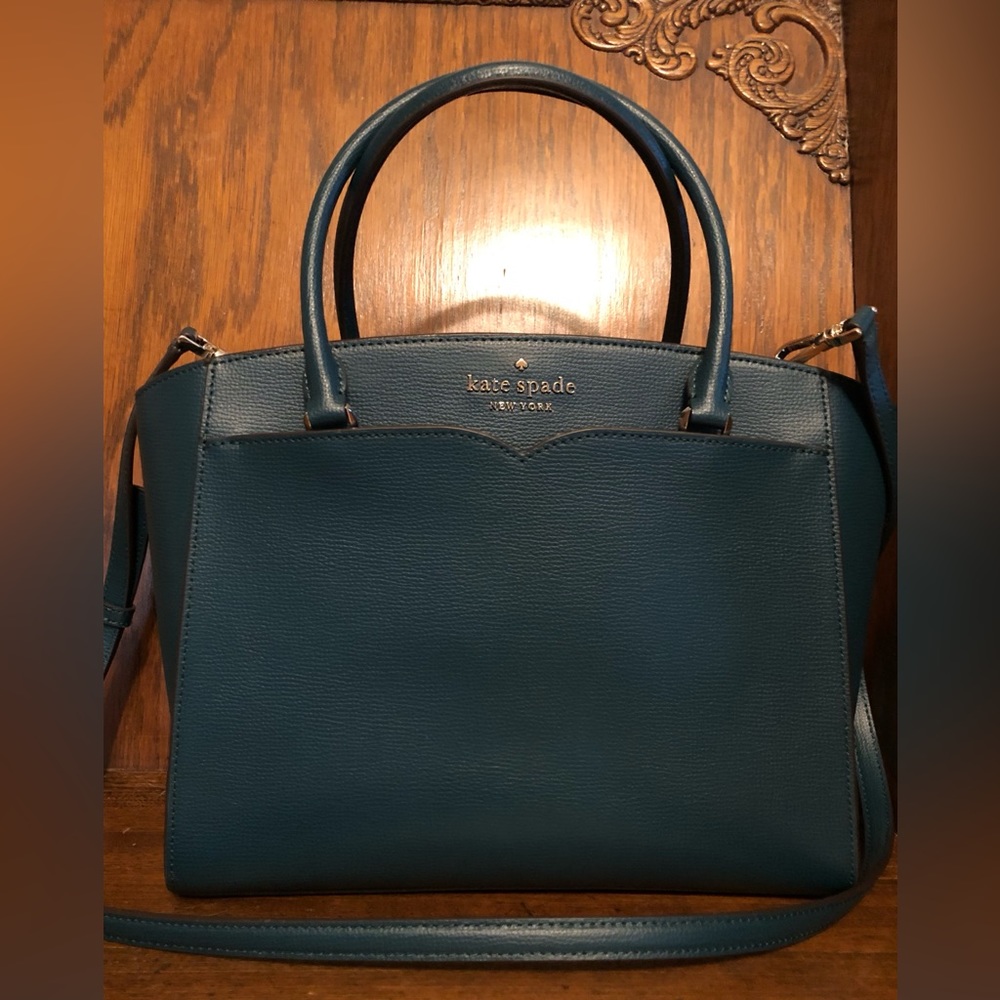 NWT-Kate Spade-Medium Satchel-Scotch Pine-Refined Grain Leather-Strap-$379